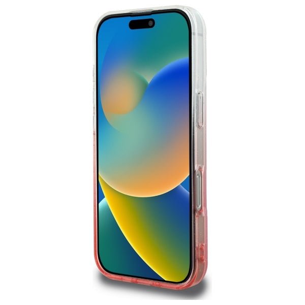 Guess iPhone 16 Pro - IML Glitter Gradient - MagSafe Σκληρή Θήκη με Πλαίσιο Σιλικόνης - Pink - GUHMP16LHGRCELP
