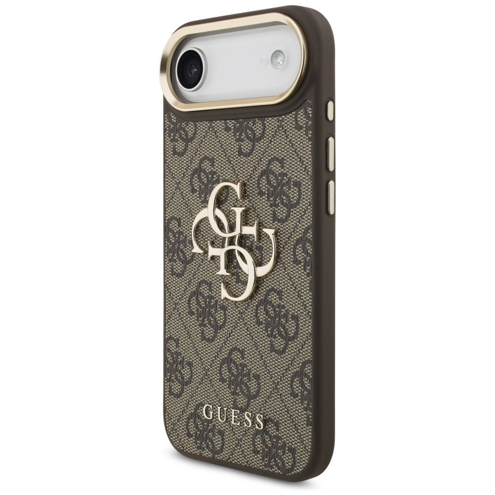 Guess iPhone Air - 4G Big 4G Classic Logo - Σκληρή Θήκη με Πλαίσιο Σιλικόνης και Επένδυση από Οικολογικό Δέρμα - Brown / Gold - GUHCP17M4GMGCBR