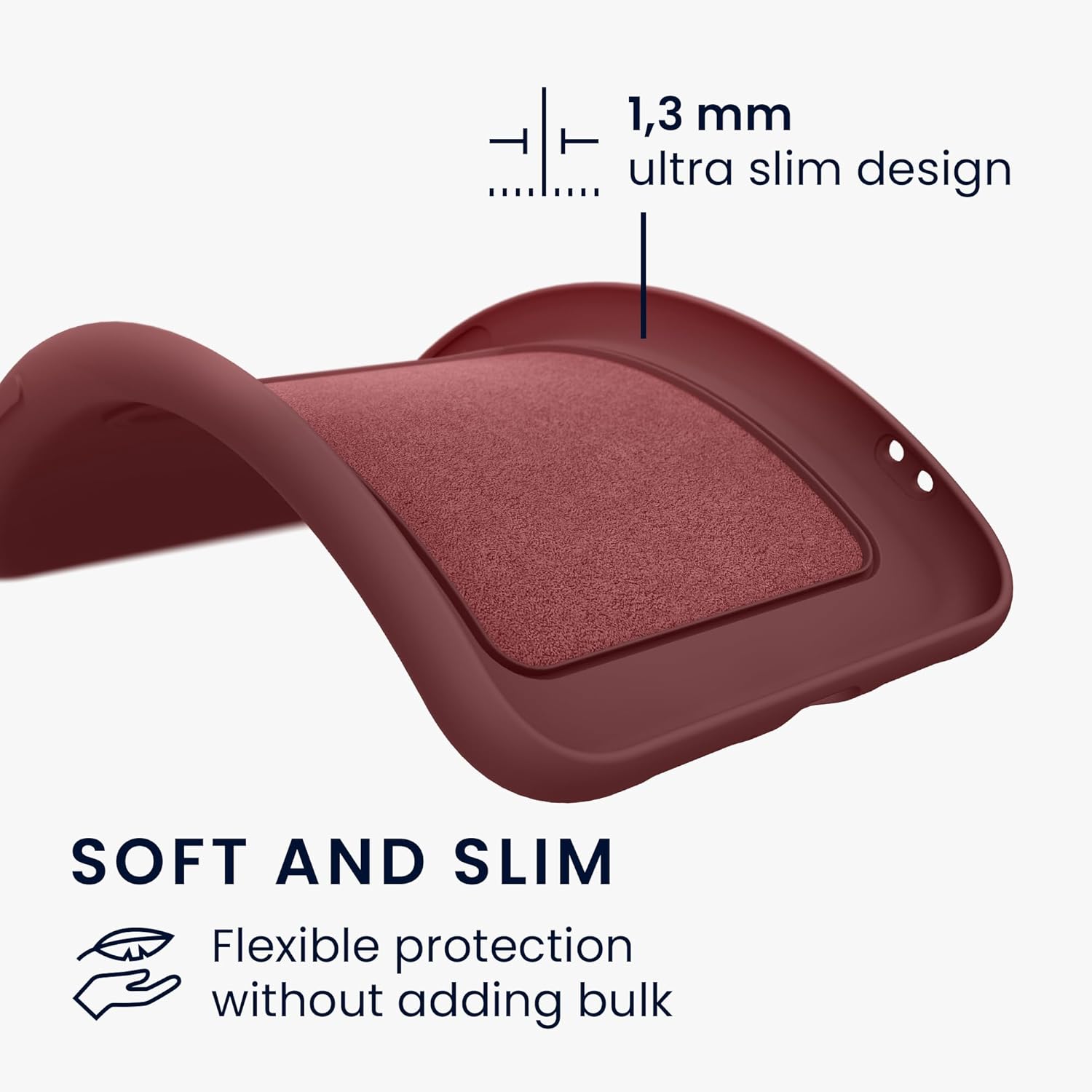 KW iPhone 16 Pro Θήκη Σιλικόνης TPU με Υποδοχή για Κάρτα - Tawny Red
