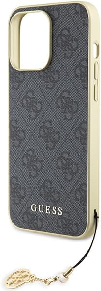 Guess iPhone 15 Pro Max - 4G Charms Collection Θήκη με Επένδυση Συνθετικού Δέρματος - Grey - GUHCP15XGF4GGR