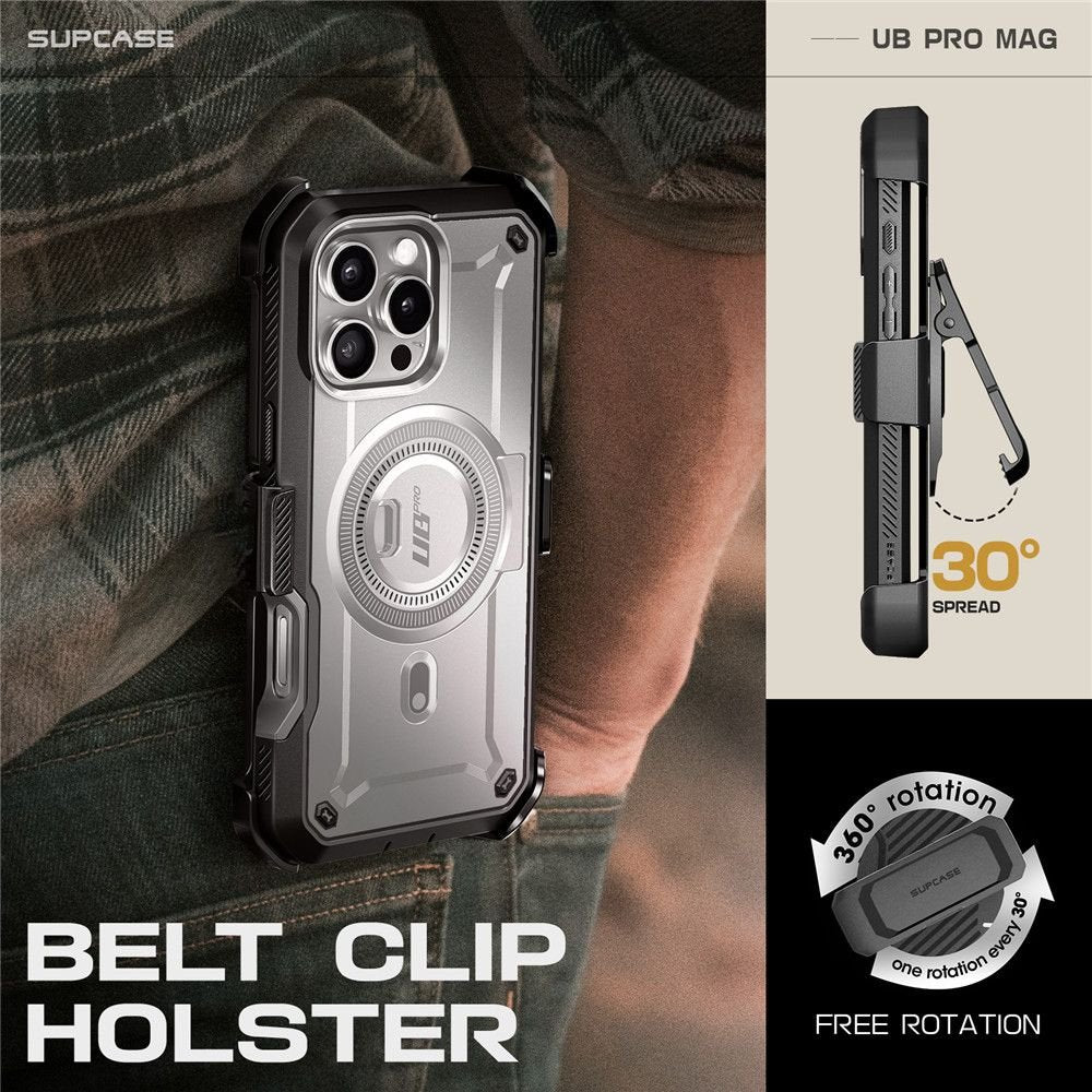 Supcase iPhone 16 Pro Max - UB Pro Mag Σκληρή Θήκη με Προστασία Οθόνης και Stand με MagSafe - Titan Grey