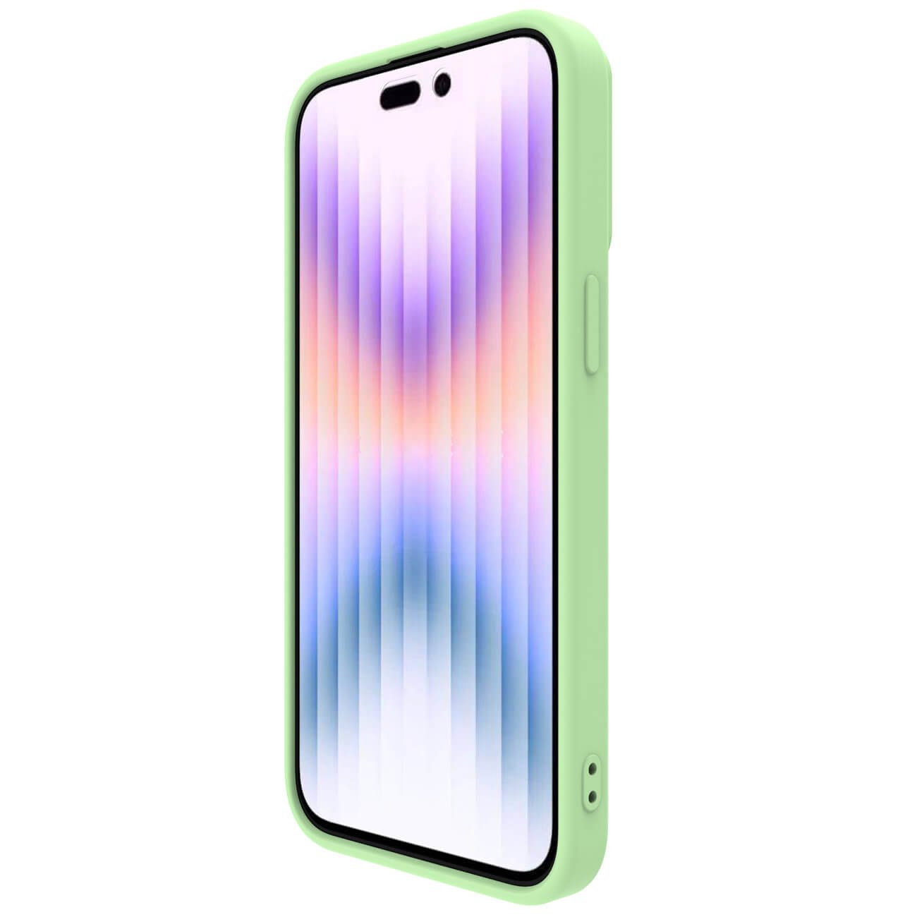 Nillkin iPhone 15 Pro Max CamShield Silky Θήκη Σιλικόνης με Κάλυμμα για την Κάμερα - Mint