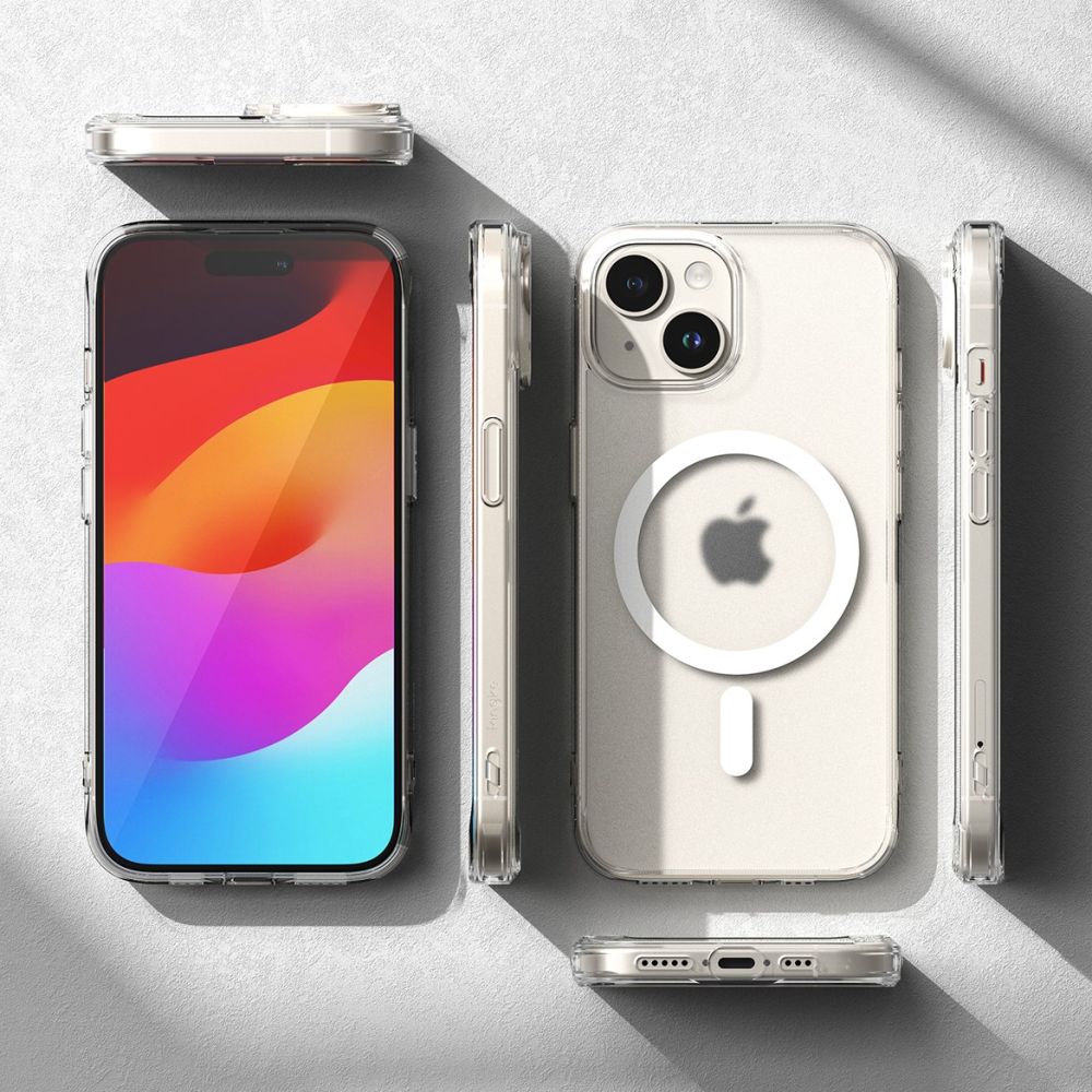 Ringke iPhone 15 Fusion Σκληρή Θήκη με Πλαίσιο Σιλικόνης και MagSafe - Matte Clear