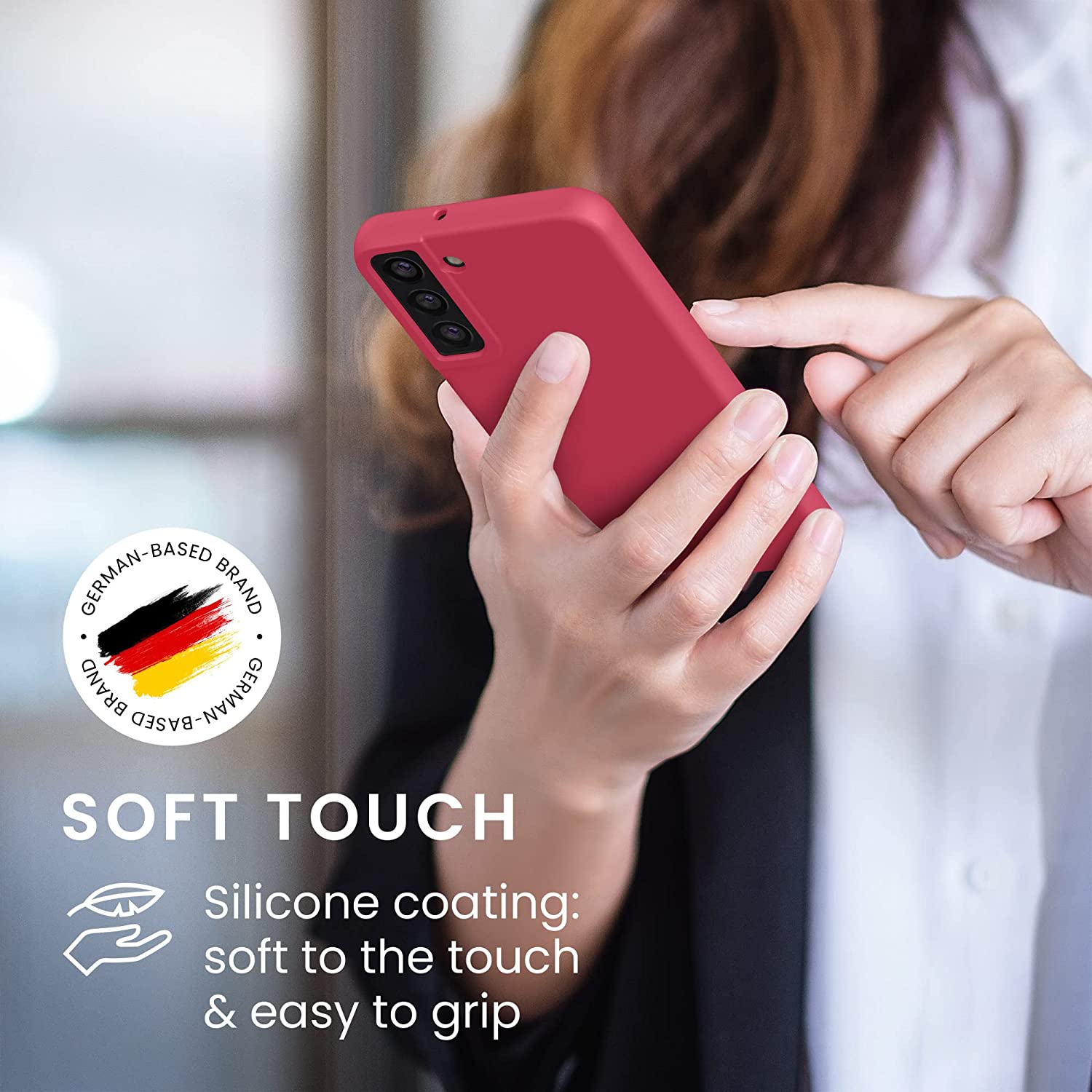 KW Samsung Galaxy S22 Plus Θήκη Σιλικόνης Rubberized TPU - Sweet Cherry - 56761.229