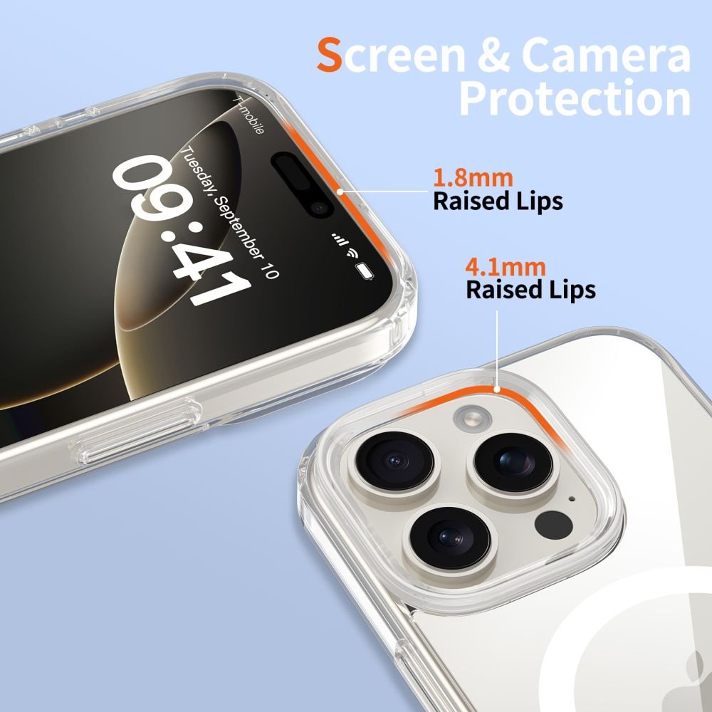 Tech - Protect iPhone 16 Pro Max Flexair Hybrid CC MagSafe Σκληρή Θήκη με Πλαίσιο Σιλικόνης και MagSafe - Διάφανη