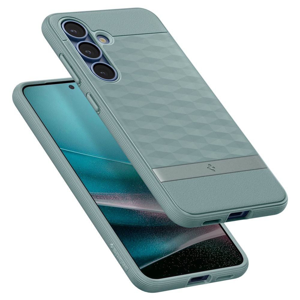 Spigen Samsung Galaxy S25 - Parallax Mag Θήκη Σιλικόνης με Σκληρό Πλαίσιο και MagSafe - Sage Green