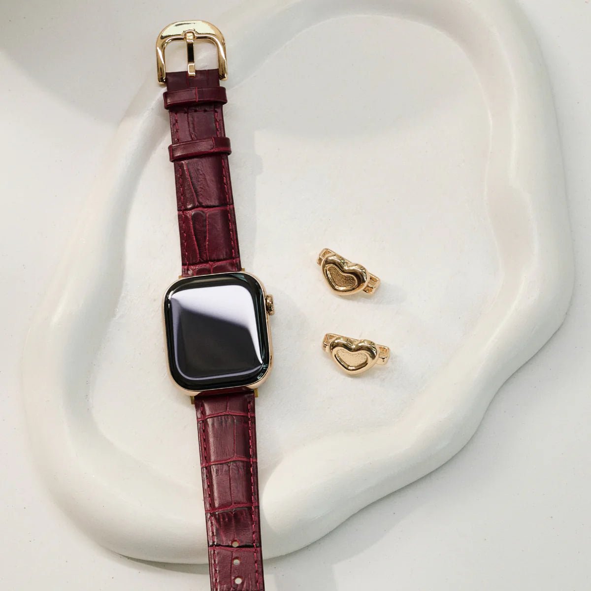 Burga Λουράκι Apple Watch 4/5/6/7/8/9/10/11 - SE (1/2/3) - Ultra (1/2/3) – 44/45/46/49mm - Leather Band - Mob Wife / Gold