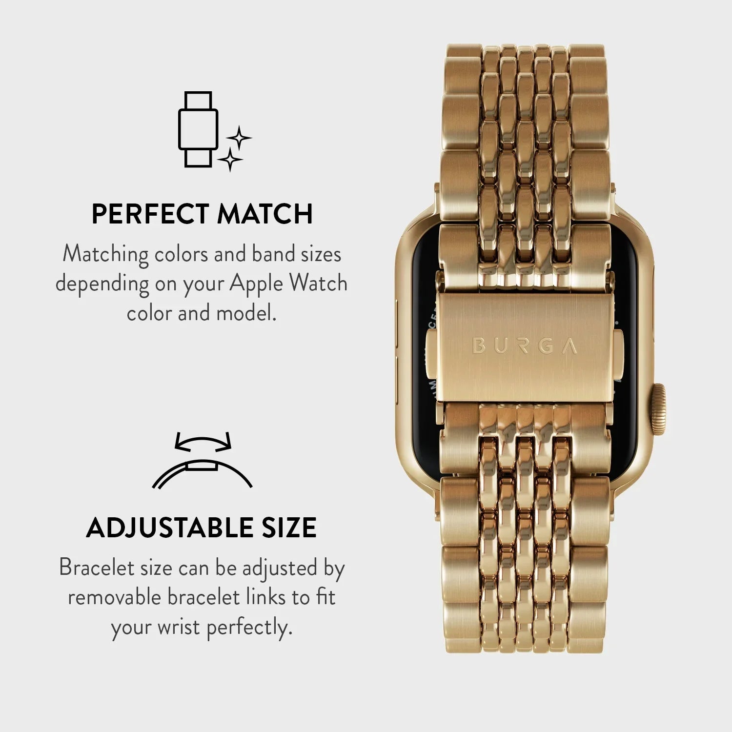 Burga Λουράκι Apple Watch 4/5/6/7/8/9/10/11 - SE (1/2/3) – 40/41/42mm - Chic Royal - Gold