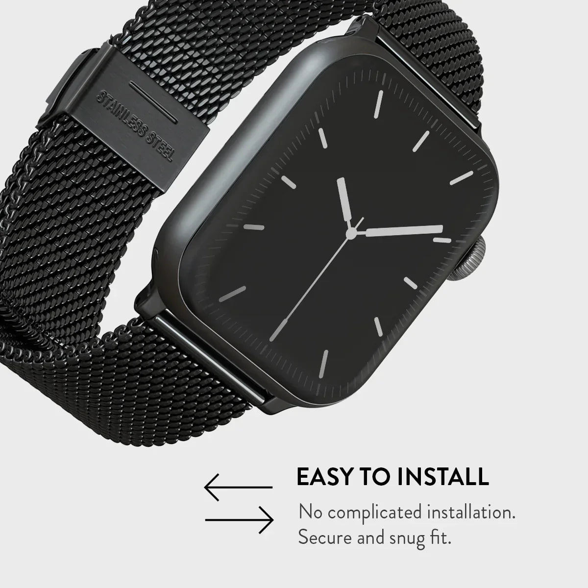 Burga Λουράκι Apple Watch 4/5/6/7/8/9/10/11 - SE (1/2/3) - Ultra (1/2/3) – 44/45/46/49mm - Mesh Elegance - Black