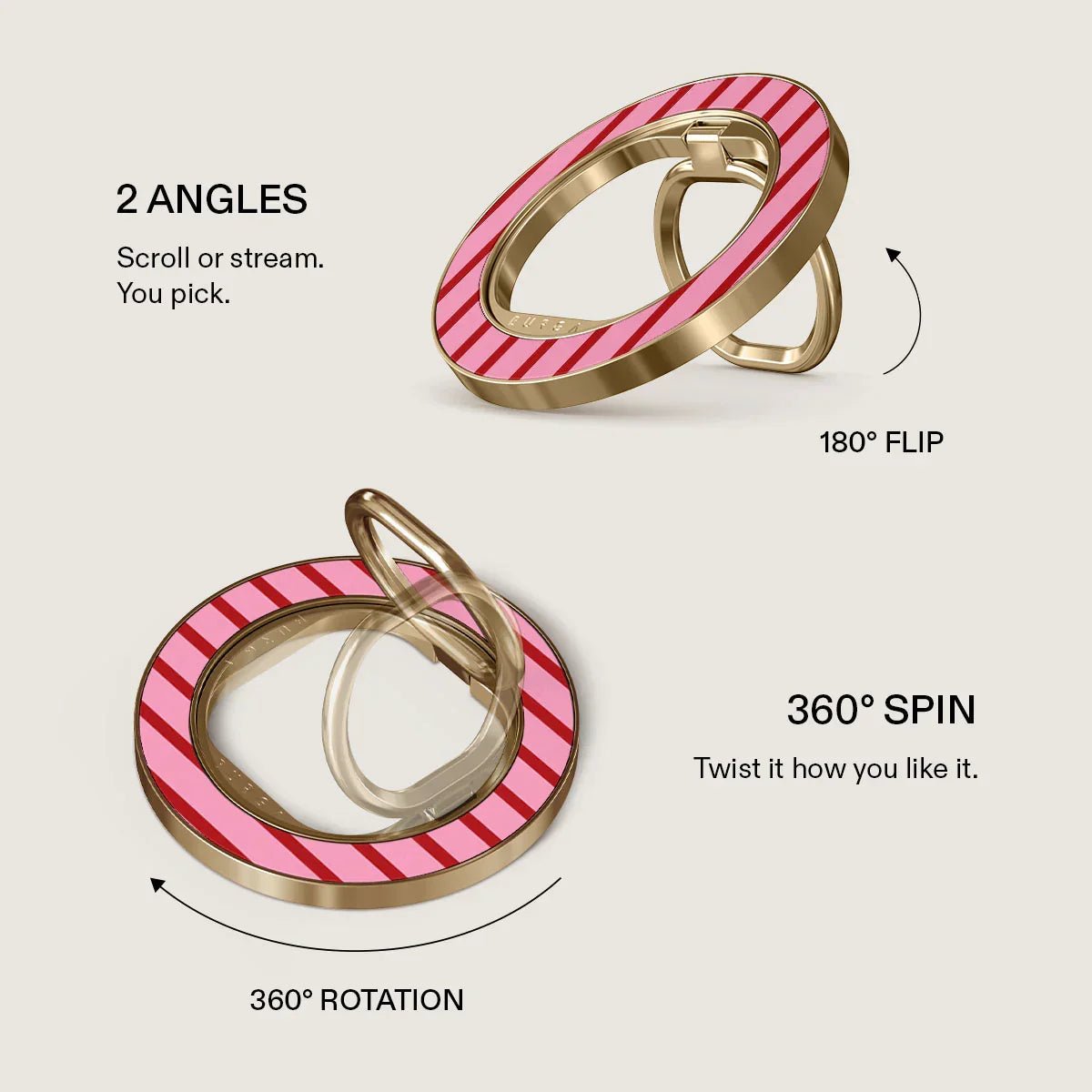 Burga Magnetic Ring Holder - Μαγνητικό Δαχτυλίδι Συγκράτησης Κινητού - Gold - Favorite Bikini