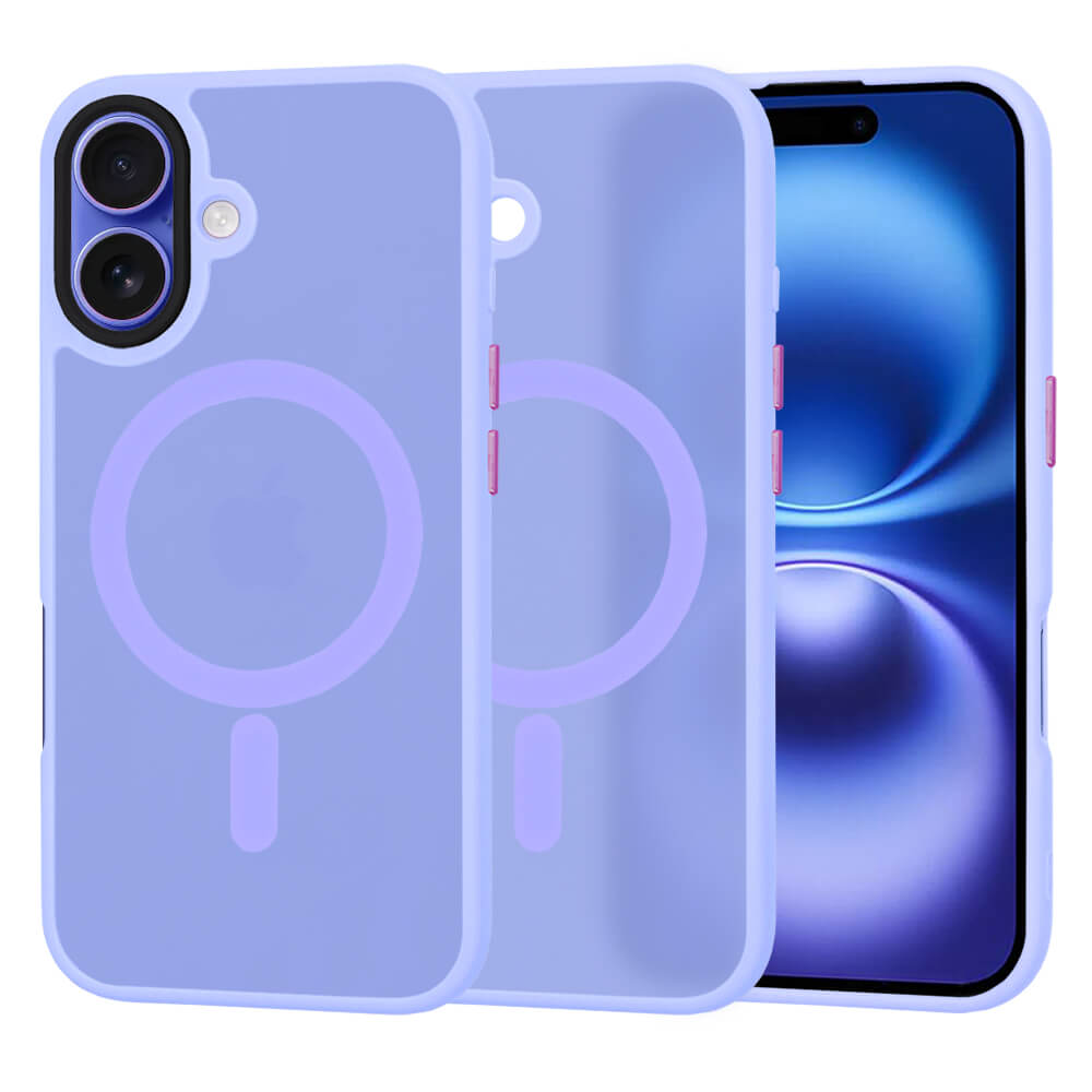 Techsuit iPhone 16 - HaloFrost Series MagSafe - Σκληρή Θήκη με Πλαίσιο Σιλικόνης - Light Purple
