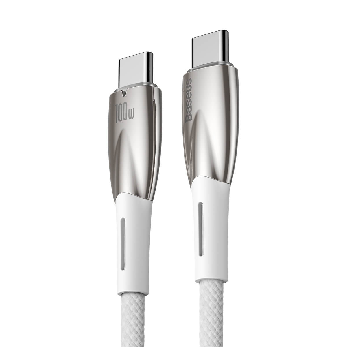 Baseus Glimmer Series PD 100W - Καλώδιο Δεδομένων και Φόρτισης Type - C to Type - C 2M - White - CADH000802