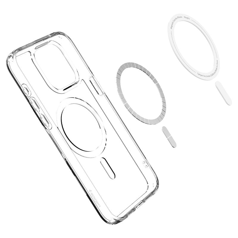 Spigen iPhone 15 Pro Crystal Hybrid Mag Σκληρή Θήκη με Πλαίσιο Σιλικόνης Και MagSafe - White