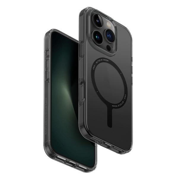 Uniq iPhone 16 Pro Max Clario Eco - Friendly Σκληρή Θήκη με Πλαίσιο Σιλικόνης και MagSafe - Ημιδιάφανη / Smoke