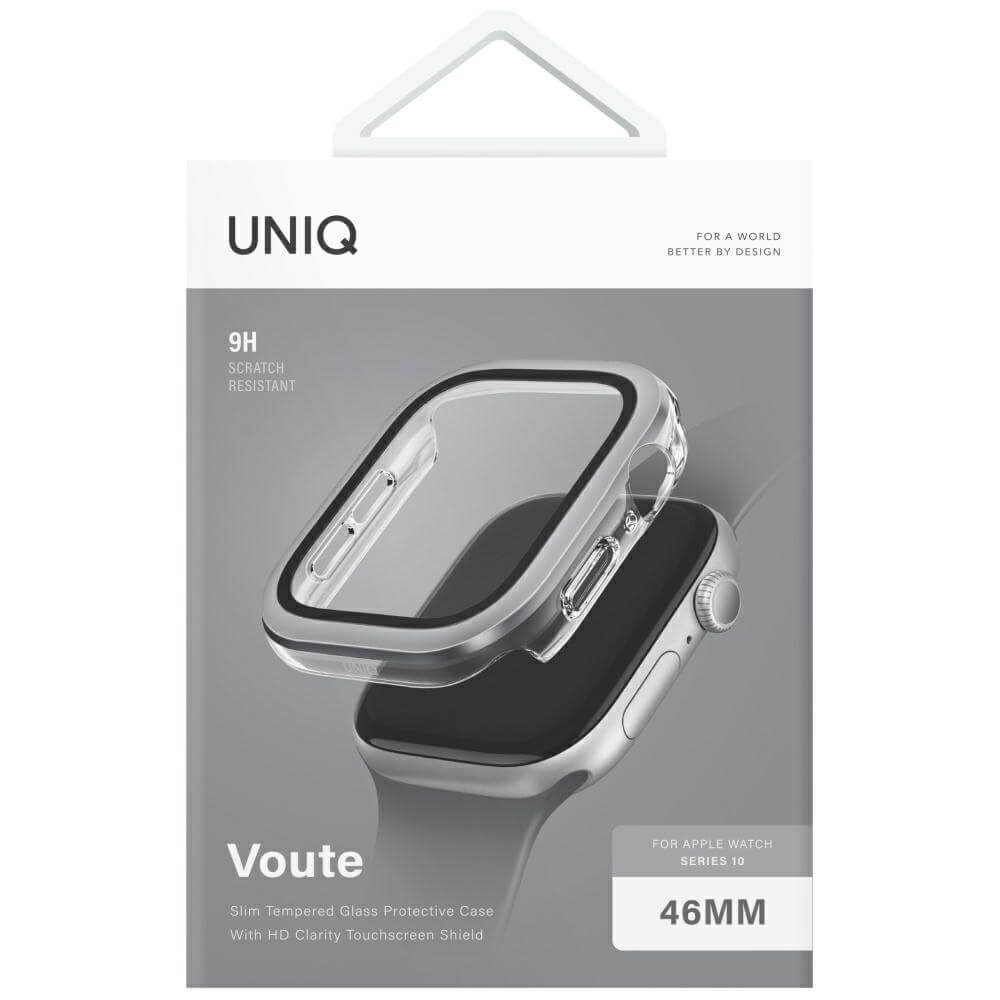 Uniq Θήκη Apple Watch 10/11 - 46mm Voute με Προστασία Οθόνης - Silver