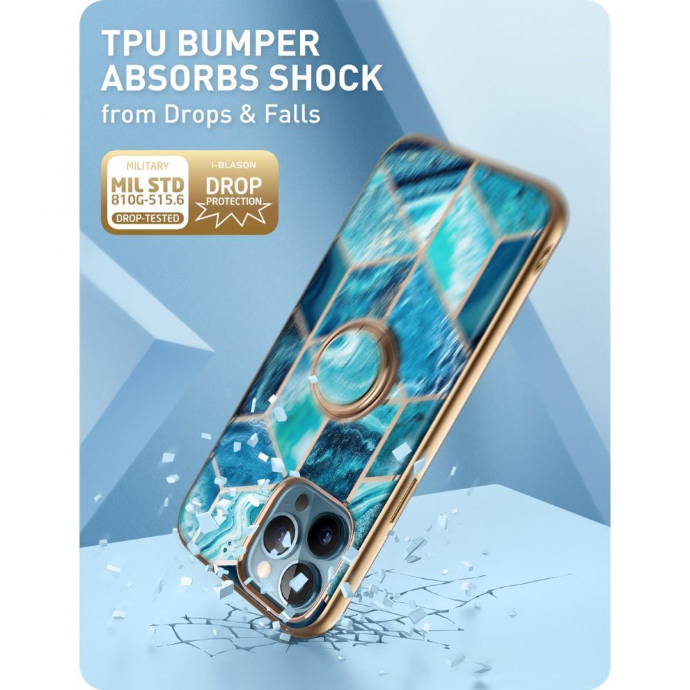 i - Blason iPhone 13 Pro IBLSN Cosmo Snap Σκληρή Θήκη με Δαχτυλίδι Συγκράτησης - Ocean Blue