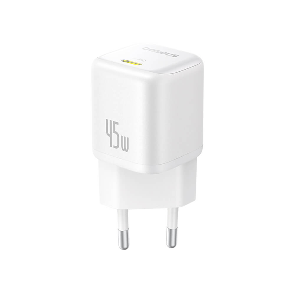 Baseus PicoGo Οικιακός Φορτιστής Γρήγορης Φόρτισης 45W με Θύρα Type - C - Moon White