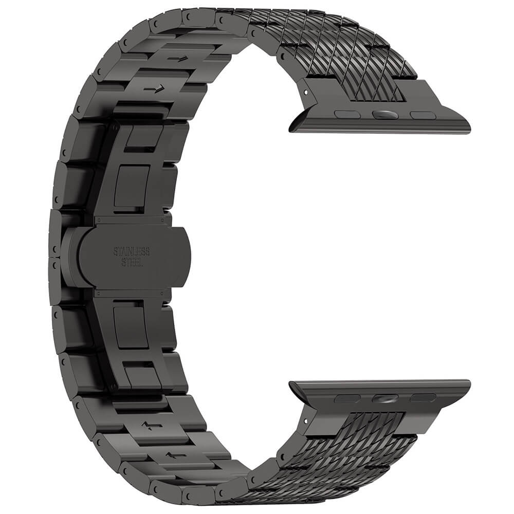 Techsuit Λουράκι Apple Watch 4/5/6/7/8/9/10/11 - SE (1/2/3) - ULTRA (1/2/3) - 44/45/46/49mm Watchband από Ανοξείδωτο Ατσάλι W052 - Black