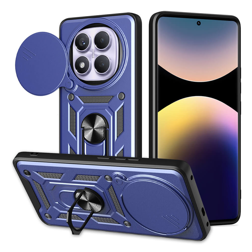 Techsuit Xiaomi Redmi Note 14 Pro 4G - CamShield - Σκληρή Θήκη με Προστασία Καμερών και Δαχτυλίδι Συγκράτησης - Blue