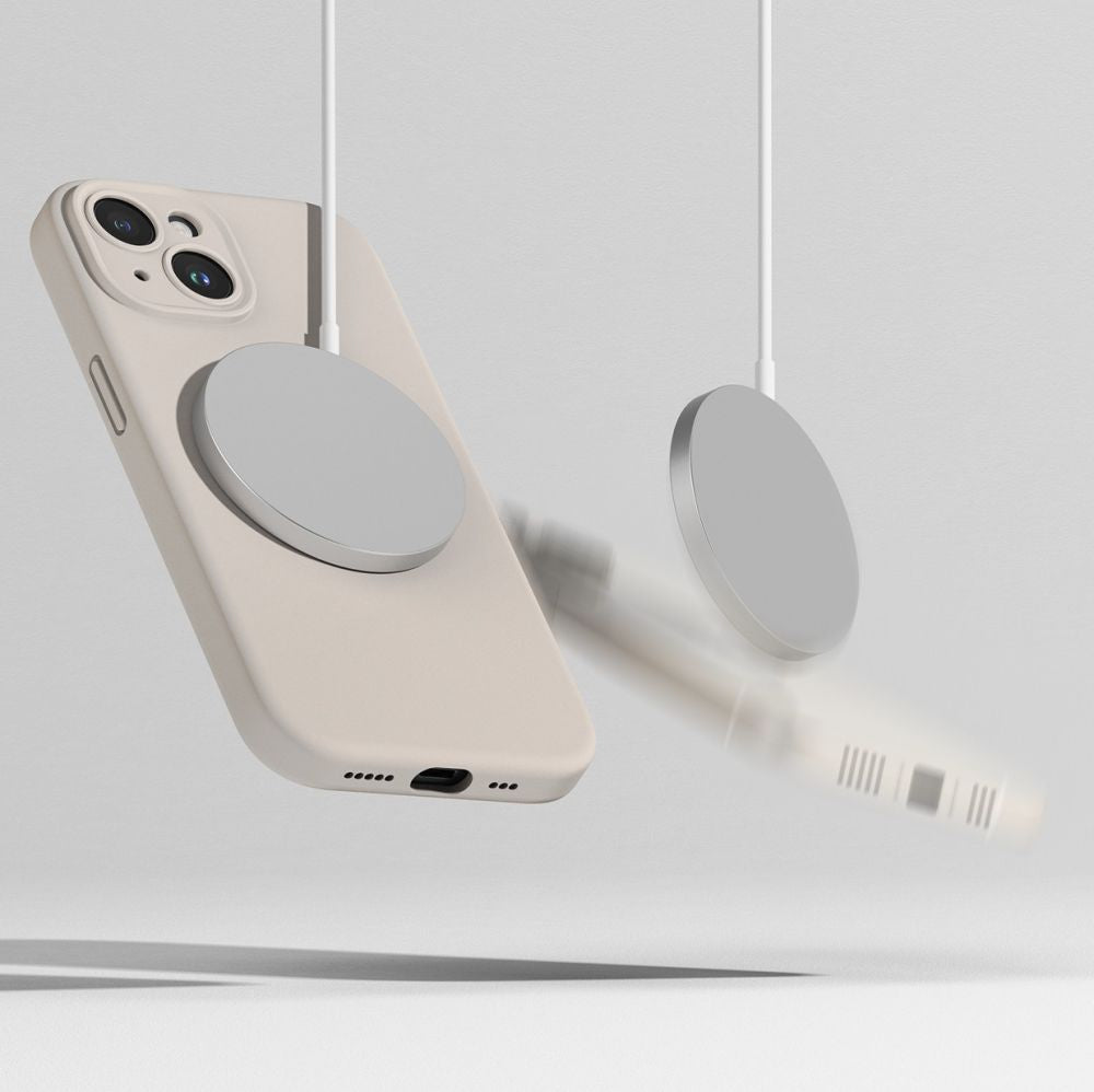 Ringke iPhone 15 Silicone Magnetic MagSafe Case Θήκη Σιλικόνης με MagSafe - Stone