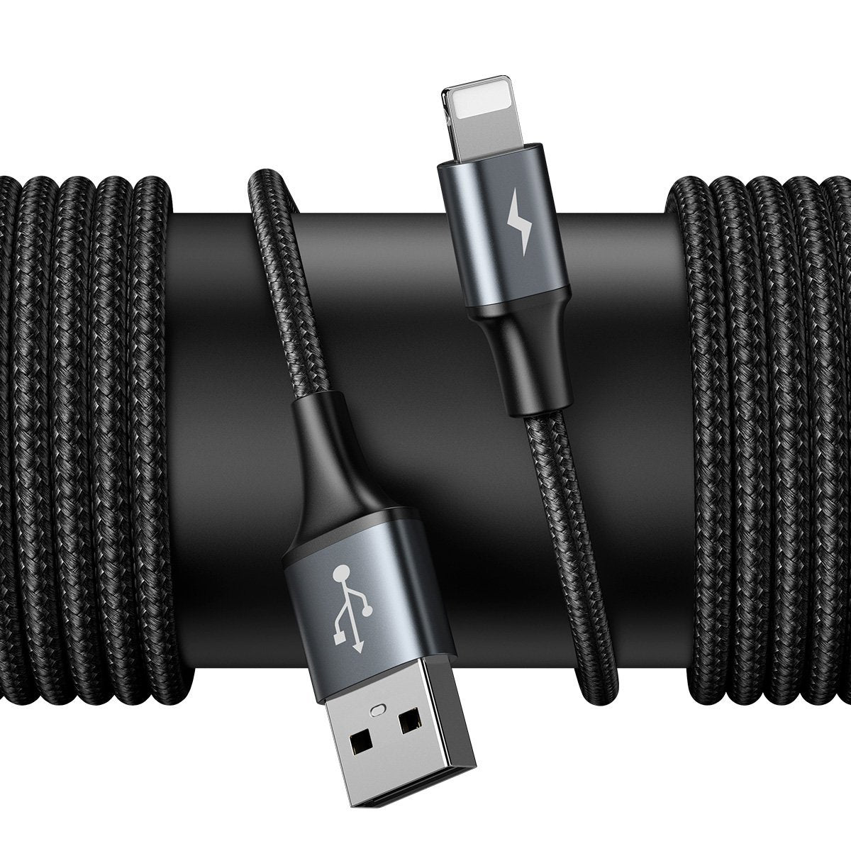 Baseus Special Data Cable for Backseat με 2xUSB Hub με Ενσωματωμένο Καλώδιο Lightning - Black - CALHZ - 01