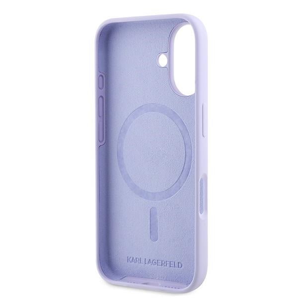 Karl Lagerfeld iPhone 16 Plus - Silicone KC Heads Ring MagSafe - Θήκη Σιλικόνης με MagSafe - Purple - KLHMP16MSCMKCRHU