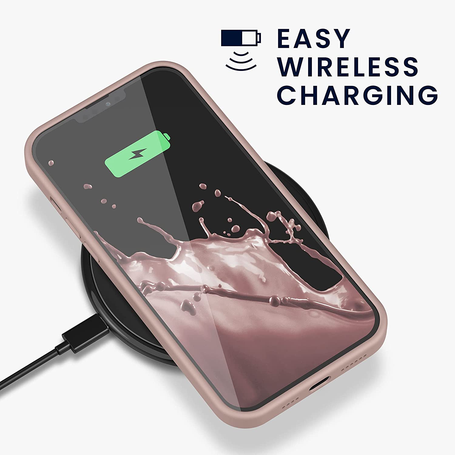 KW iPhone 13 Pro Max Θήκη Σιλικόνης Rubberized TPU - Dusty Pink - 55881.10