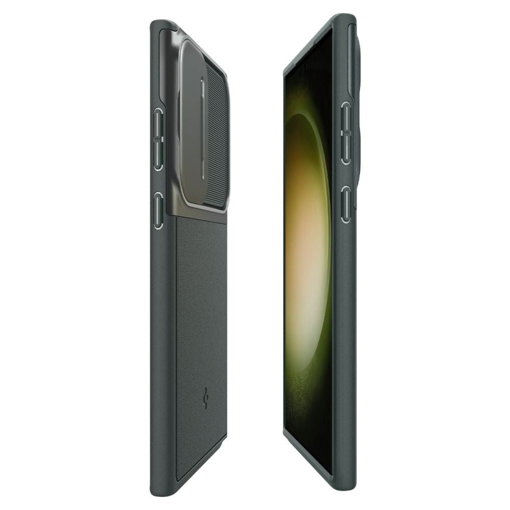 Spigen Samsung Galaxy S23 Ultra Optik Armor Θήκη Σιλικόνης με Κάλυμμα για την Κάμερα - Abyss Green