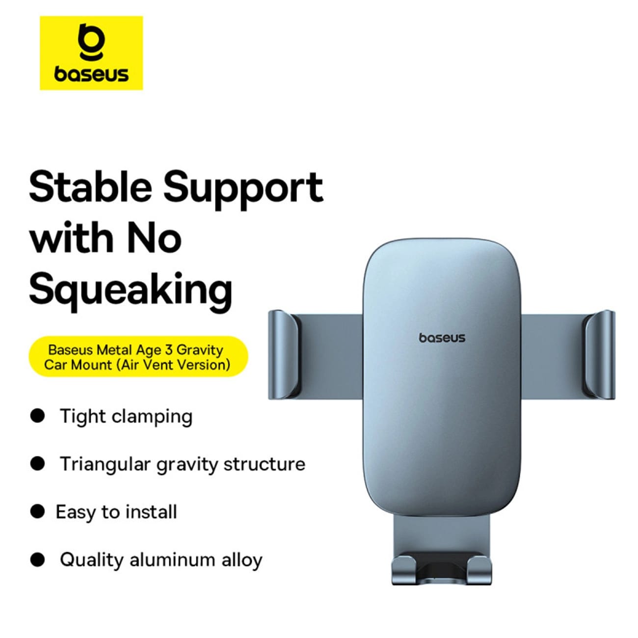 Baseus Metal Age 3 Gravity Car Air Vent Mobile Holder - Universal Βάση Αυτοκινήτου Αεραγωγού - Grey - BS - CM028