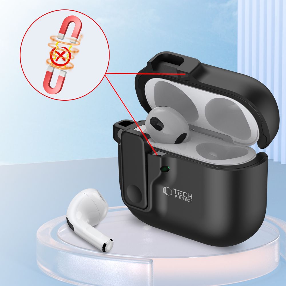 Tech - Protect AirPods 4 Θήκη από Σκληρό Πλαστικό - Slim Hook - Black