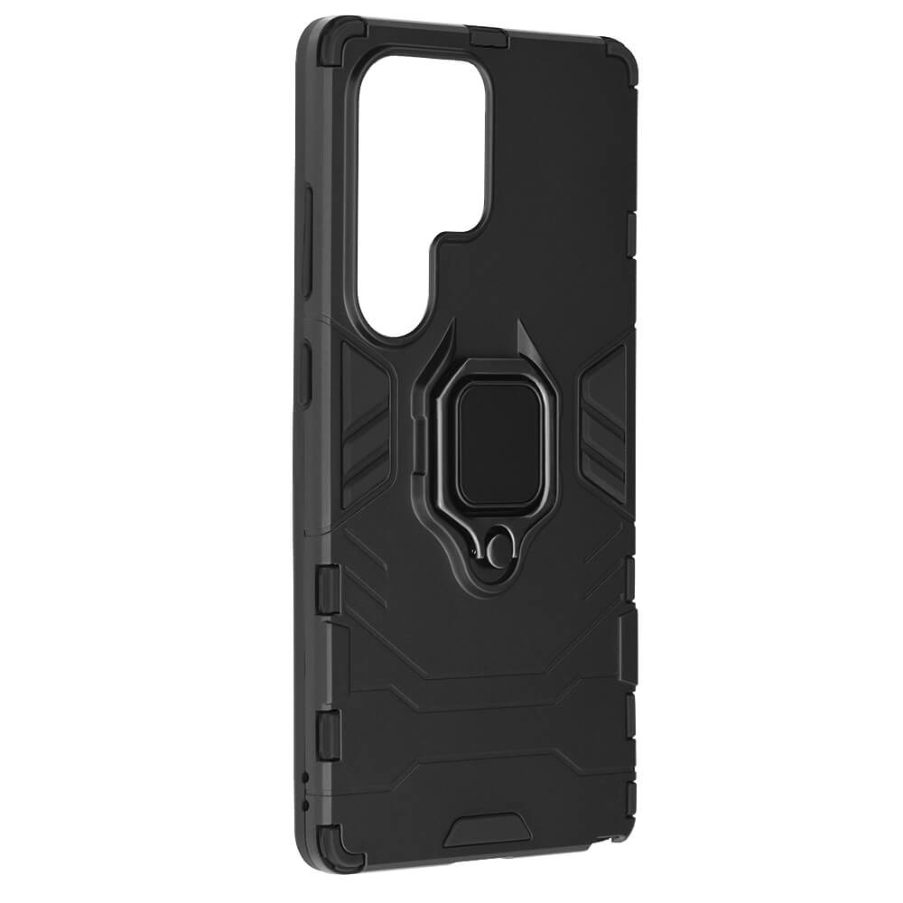 Techsuit Samsung Galaxy S25 Ultra - Silicone Shield - Σκληρή Θήκη με Δαχτυλίδι Συγκράτησης - Black