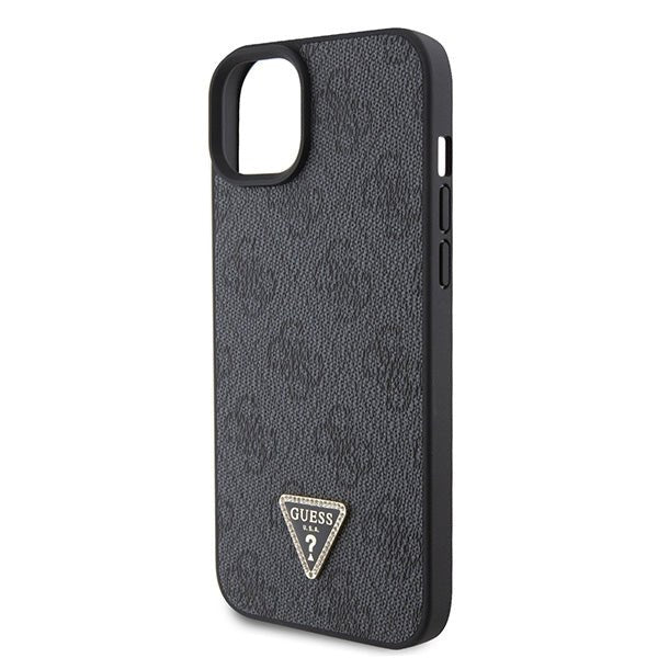Guess iPhone 15 Plus - Crossbody 4G Metal Logo Θήκη με Επένδυση Συνθετικού Δέρματος και Λουράκι - Black - GUHCP15MP4TDSCPK
