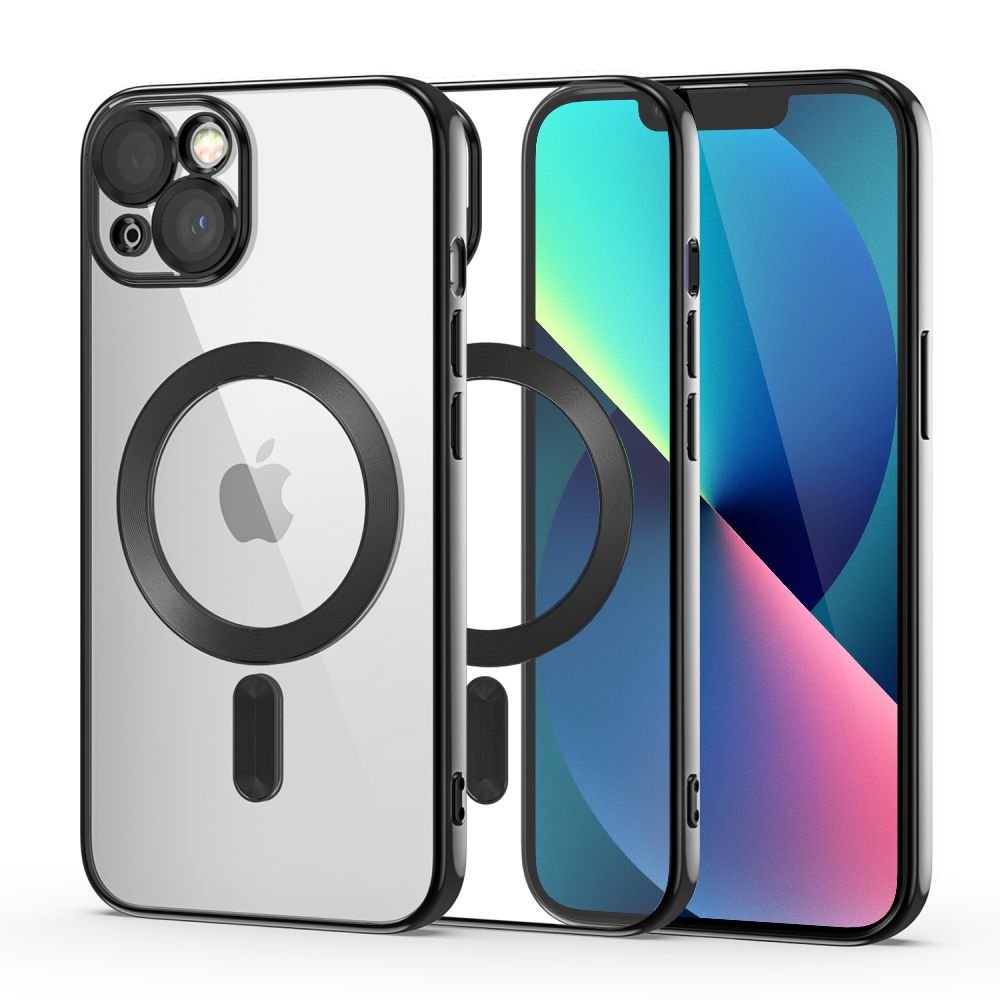 Tech - Protect iPhone 13 Magshine Θήκη Σιλικόνης TPU με Magsafe - Διάφανη / Black