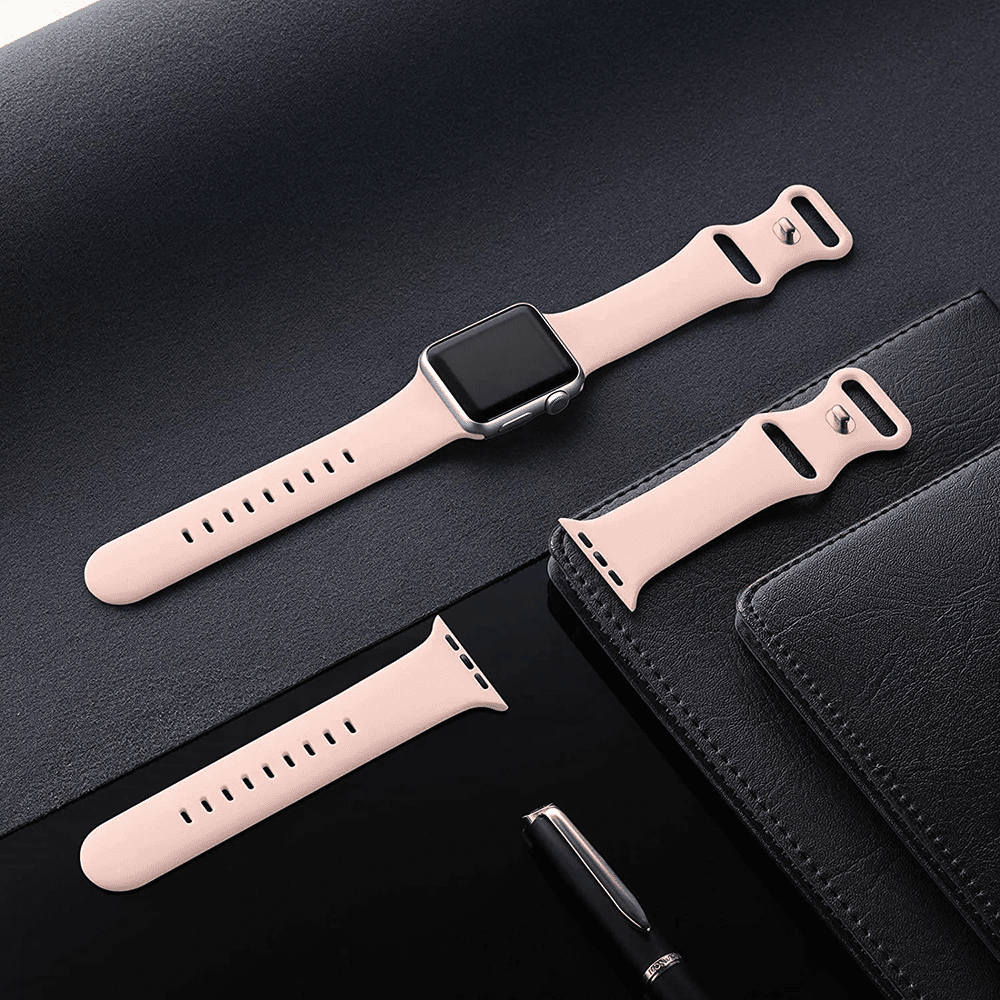 Techsuit W031 Λουράκι Apple Watch 4/5/6/7/8/9/10/11 - SE (1/2/3) - ULTRA (1/2/3) - 44/45/46/49mm Watchband Λαστιχένιο - Light Pink