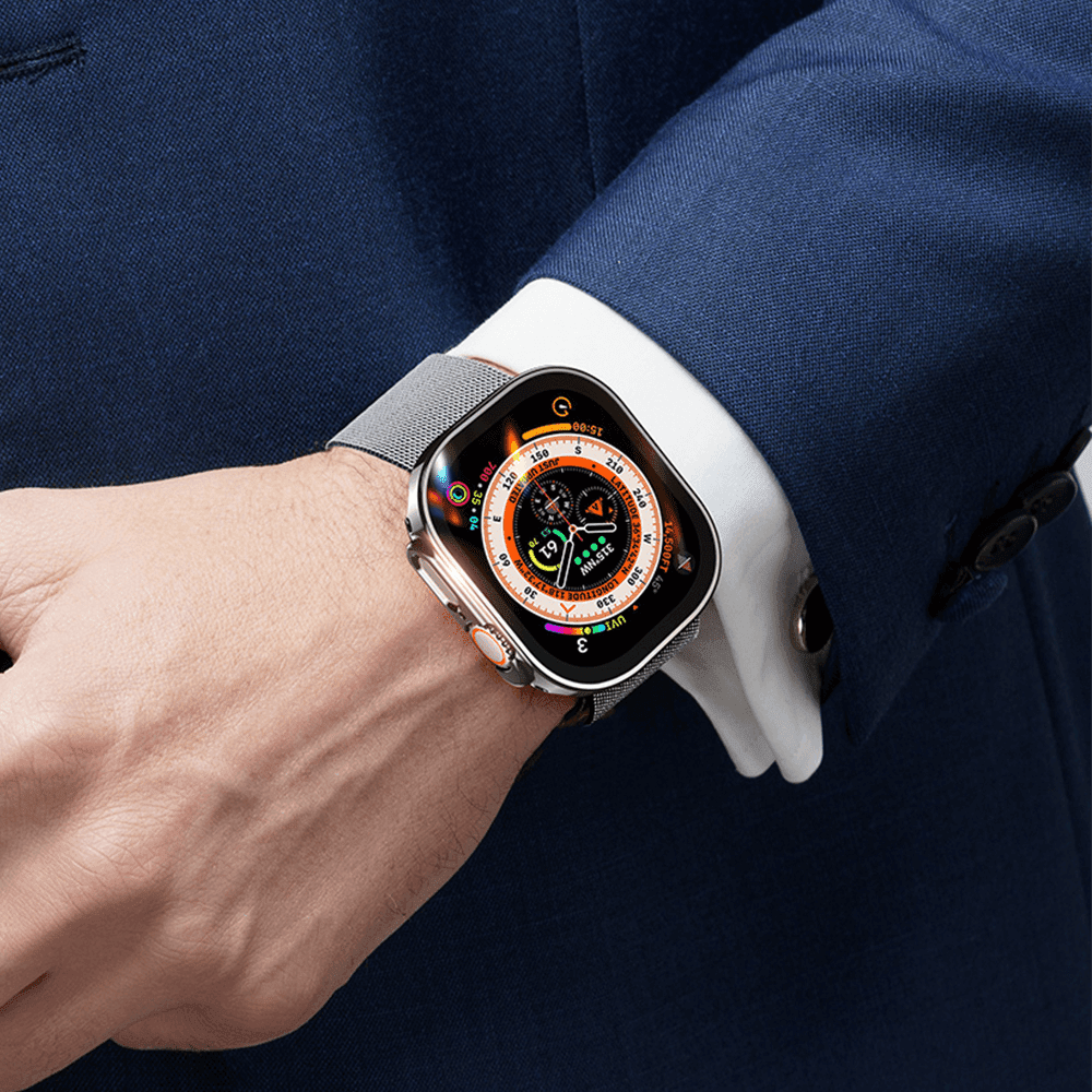 Dux Ducis Σκληρή Θήκη με προστασία Οθόνης Apple Watch Ultra (1/2/3) - 49mm Hamo Case - Silver