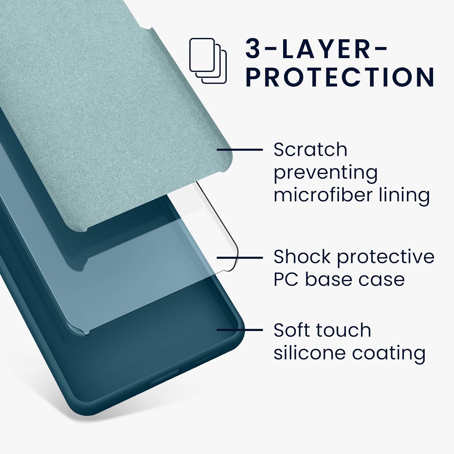 KW iPhone 15 Pro Max Θήκη Σιλικόνης Rubberized TPU - Matte Petrol