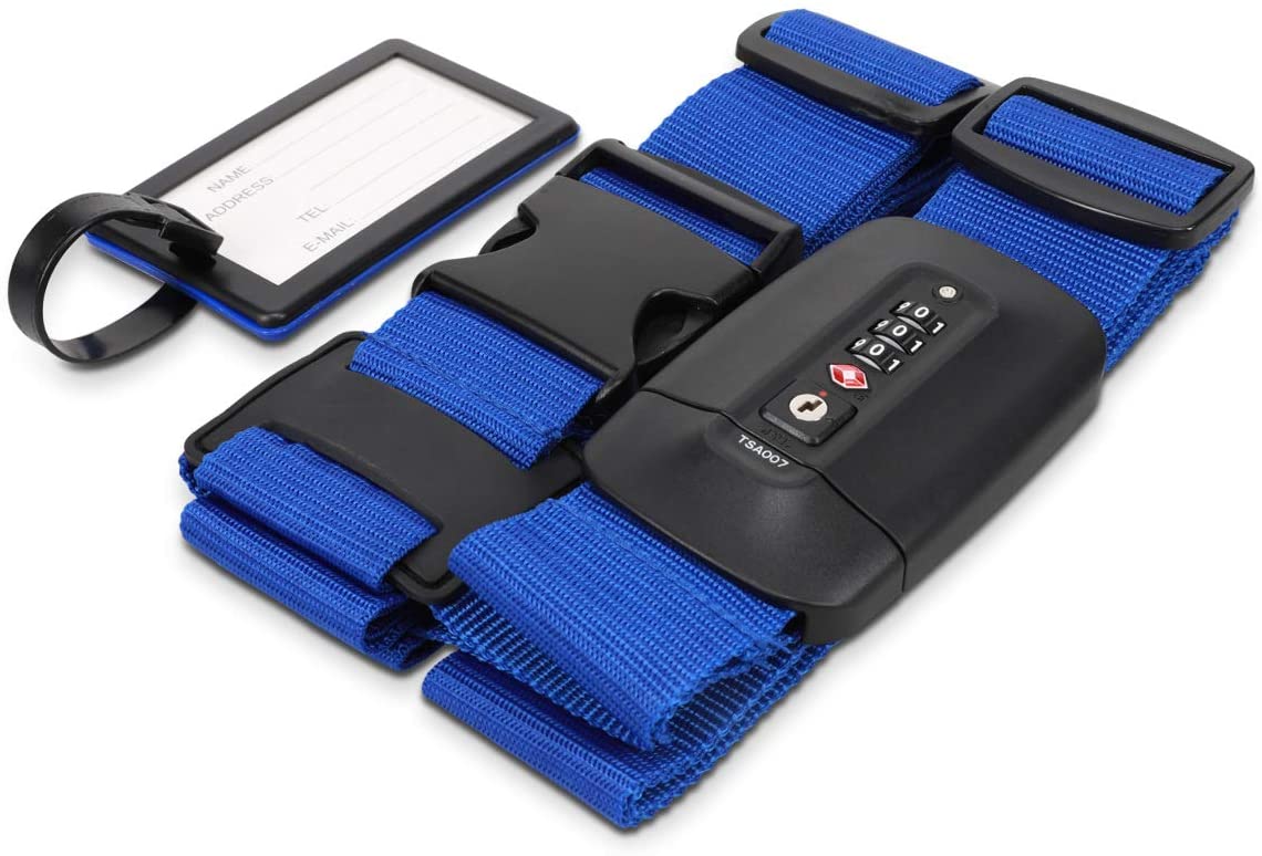 Navaris Ιμάντας Ασφαλείας Αποσκευών με Συνδυασμό TSA - Blue - 51357.04