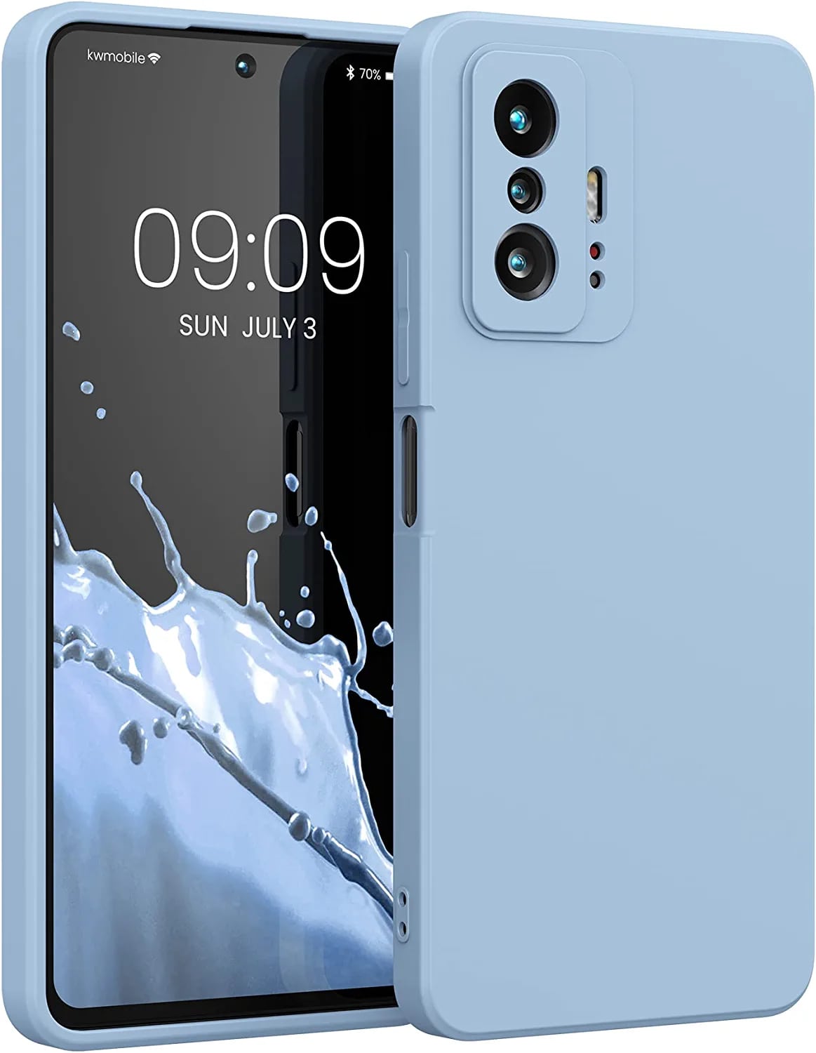 KW Xiaomi 11T / 11T Pro Θήκη Σιλικόνης Rubberized TPU - Light Blue Matte - 56573.58