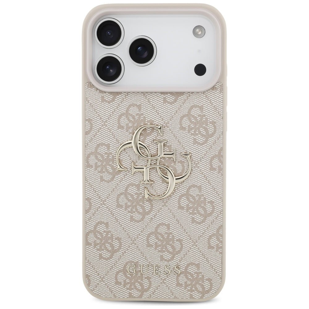 Guess iPhone 17 Pro Max - 4G Big Logo - Σκληρή Θήκη με Πλαίσιο Σιλικόνης και Επένδυση Συνθετικού Δέρματος - Pink - GUHCP17X4GMGPI