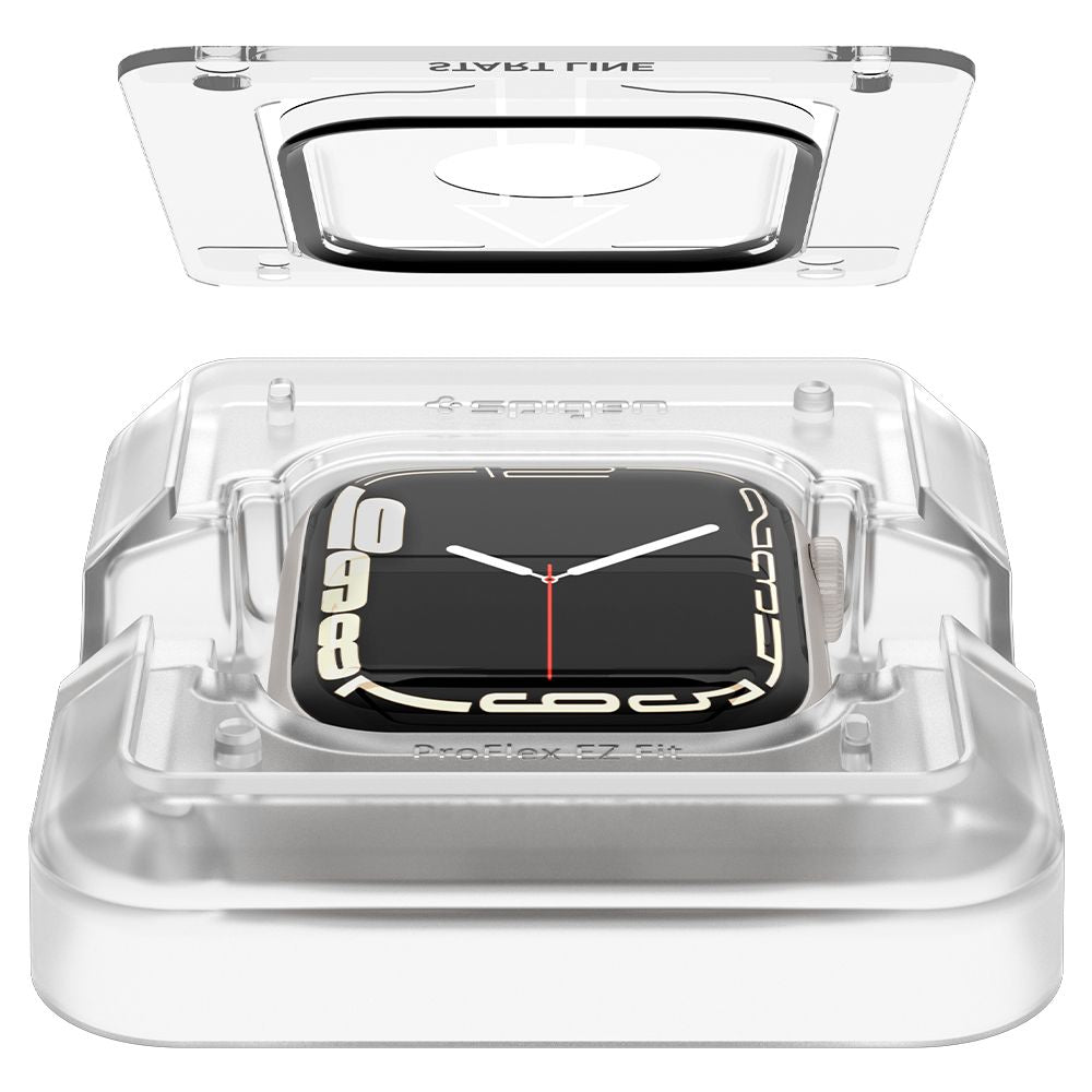 Spigen Προστασία Οθόνης Apple Watch 7 / 8 / 9 - 45 mm - Proflex EZ Fit Αντιχαρακτικό Γυαλί Οθόνης - 2 Τεμάχια - Black