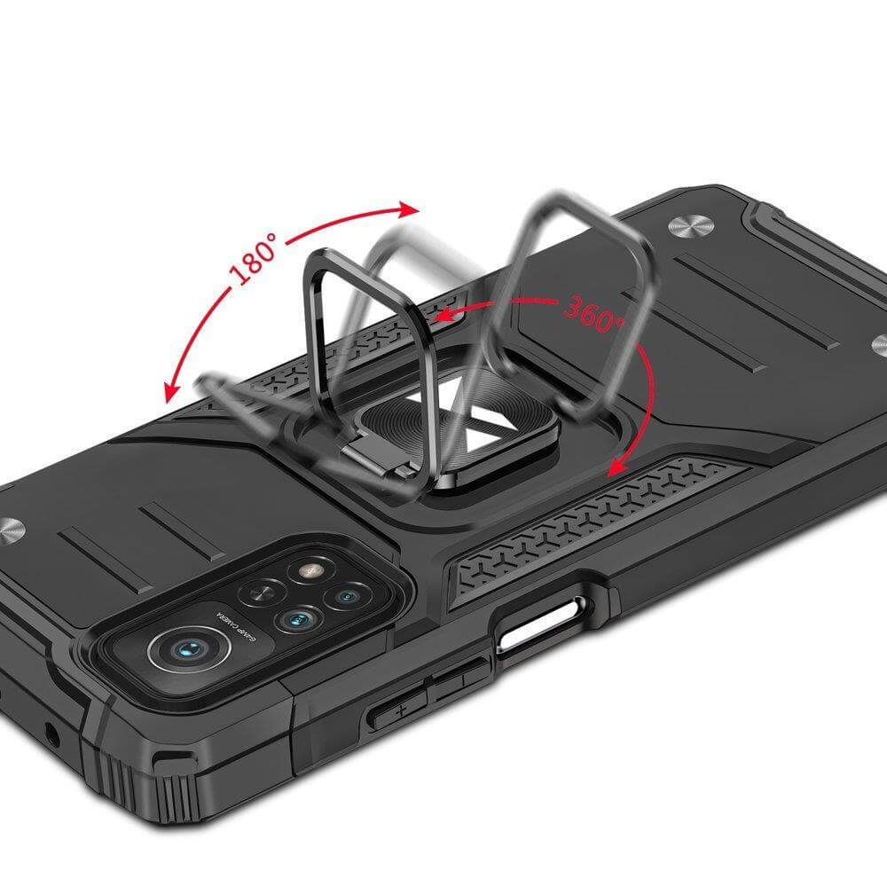 Wozinsky Xiaomi Poco M4 Pro 5G / Redmi Note 11S 5G Ring Armor Σκληρή Θήκη με Πλαίσιο Σιλικόνης και Δαχτυλίδι Συγκράτησης - Black