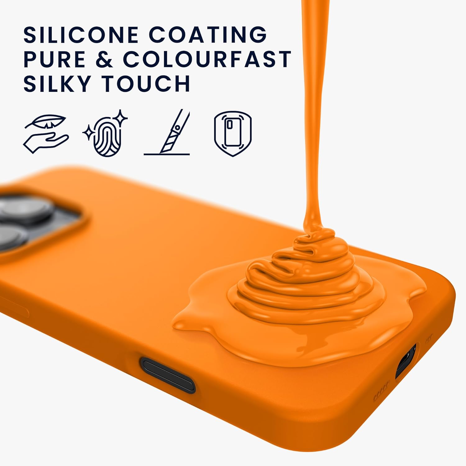 KW iPhone 16 Pro Θήκη Σιλικόνης Rubberized TPU - Fruity Orange