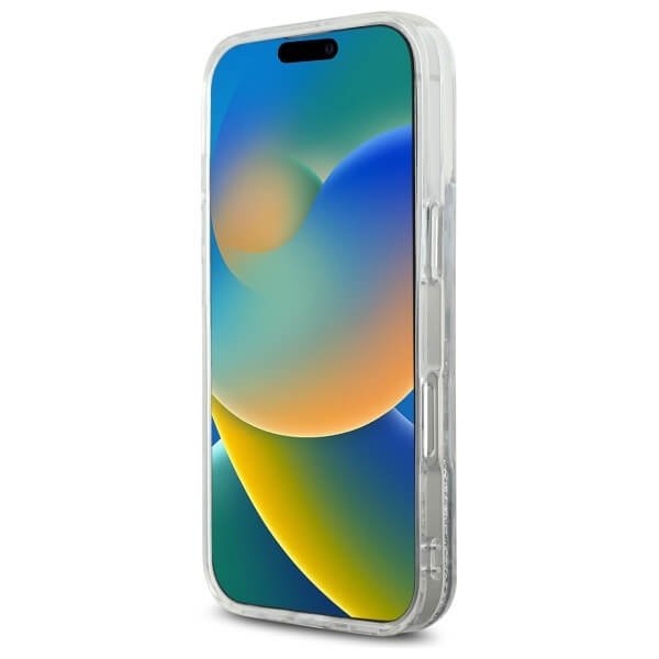 Karl Lagerfeld iPhone 16 Pro Max - Liquid Glitter Choupette Head - MagSafe Σκληρή Θήκη με Πλαίσιο Σιλικόνης - Διάφανη - KLHMP16XLGCHSGH