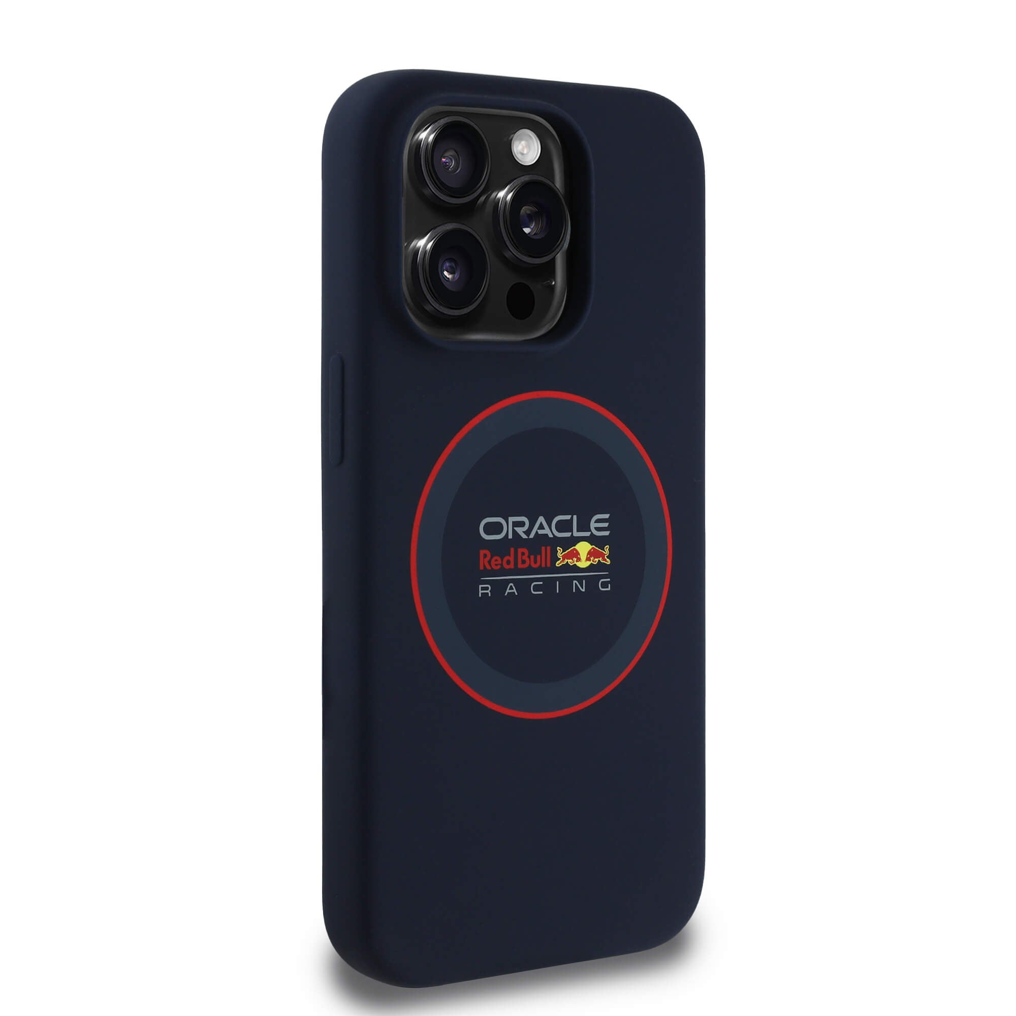Red Bull iPhone 15 Pro - Silicone Red Ring - MagSafe Σκληρή Θήκη με Πλαίσιο Σιλικόνης - Navy - RBHMP15L24SIILVR