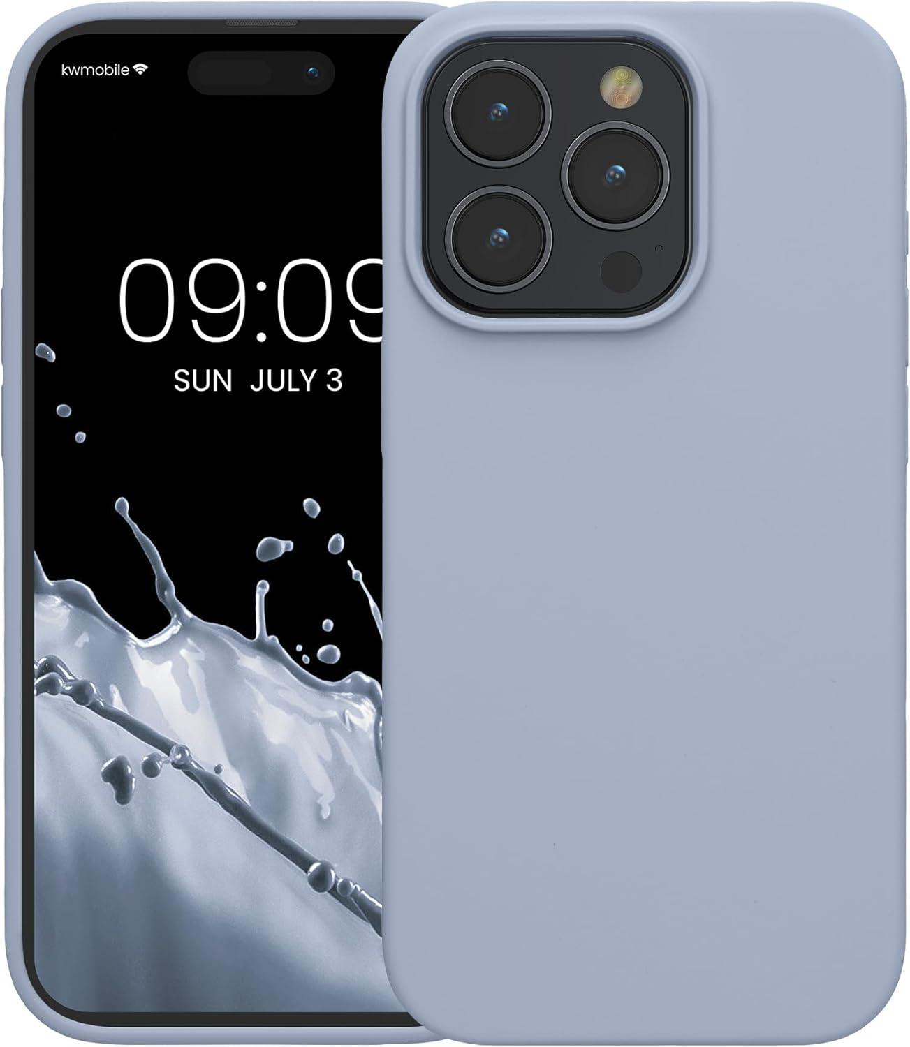 KW iPhone 15 Pro Θήκη Σιλικόνης Rubberized TPU - Light Blue Matte