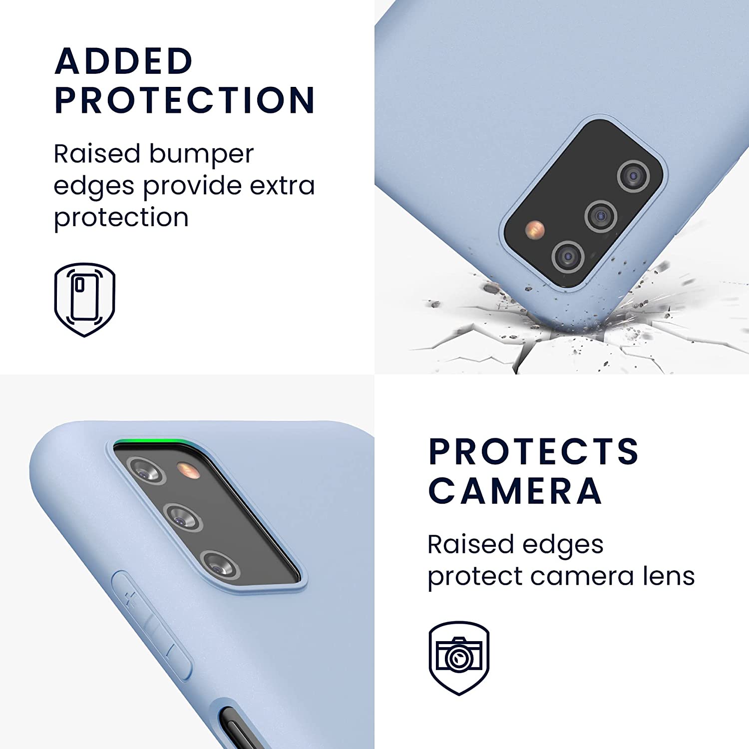 KW Samsung Galaxy A03s Θήκη Σιλικόνης TPU - Light Blue Matte - 56517.58