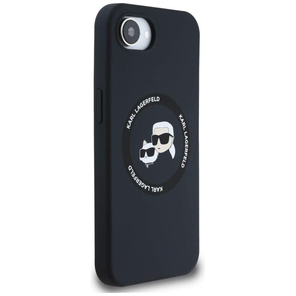 Karl Lagerfeld iPhone 16e - Silicone Karl and Choupette Heads - Θήκη Σιλικόνης με MagSafe - Black - KLHMPSE4SKCHTCK
