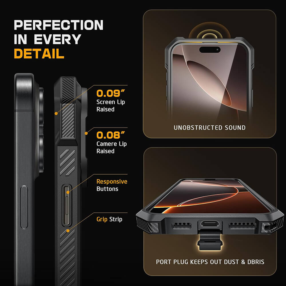 Supcase iPhone 16 Pro Unicorn Beetle Defender Σκληρή Θήκη με MagSafe και Stand - Metallic Red