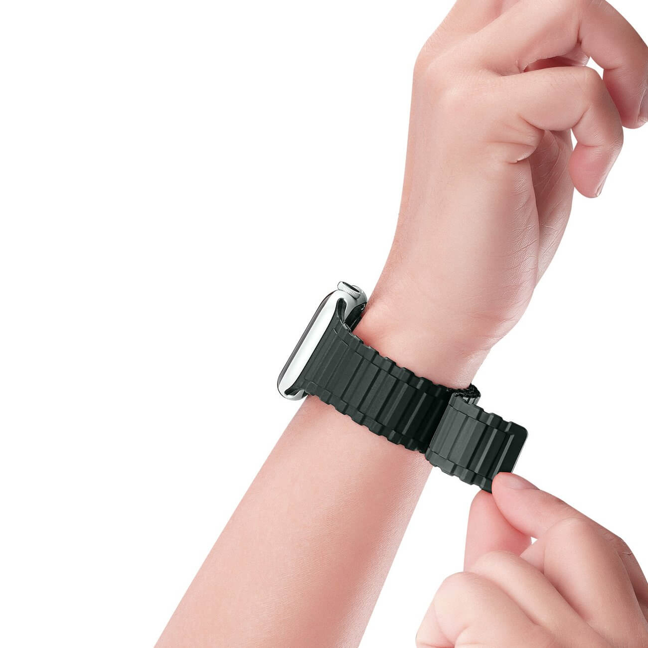 Dux Ducis Λουράκι Apple Watch 2 / 3 / 4 / 5 / 6 / 7 / 8 / 9 / SE / ULTRA 1 / ULTRA 2 - 42 / 44 / 45 / 49 mm Armor Silicone MagneticΜαγνητικό Σιλικόνης - Dark Green