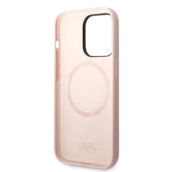 Karl Lagerfeld iPhone 14 Pro Max Liquid Silicone Karl and Choupette Θήκη Σιλικόνης με MagSafe - Light Pink - KLHMP14XSSKCI